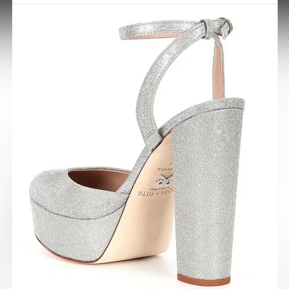 Antonio Melani x Born on Fifth Liv Metallic Glitter Closed Toe Platform Pumps - Picture 5 of 15